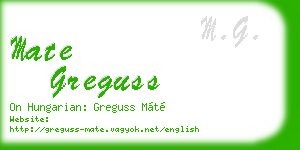 mate greguss business card
