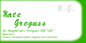 mate greguss business card